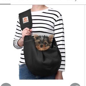 adorable and comfortable secure hands free dog sling with padded strap